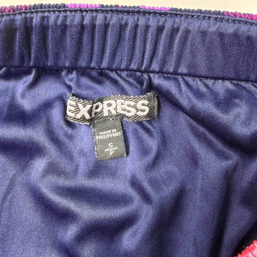 Express Womens Small Strapless Mini Dress Pink Purple‎ Geometric Bodycon - Picture 8 of 11